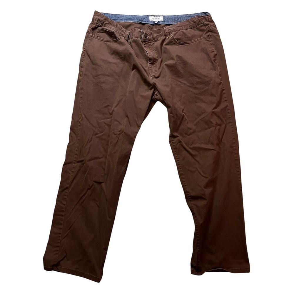 Flag & Anthem Mens Brown Straight Leg Stretch Twill Pants 44x32 Business Casual